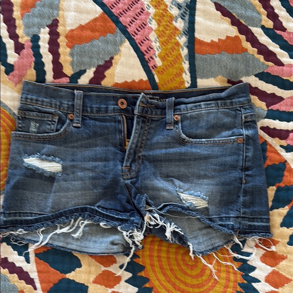 Lucky Brand Blue Jean Shorts Distressed Cut-Off
